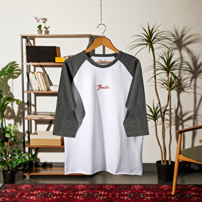 FENDER® Raglan Long Sleeve Beyaz ve Antrasit T-Shirt
